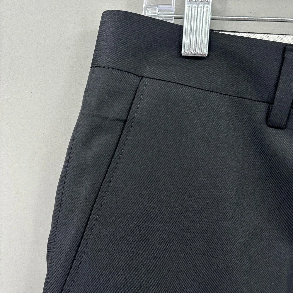 Samuelsohn Pants Mens 34x30 Black Super 110s Wool Flat Front Dress Cuffed Canada